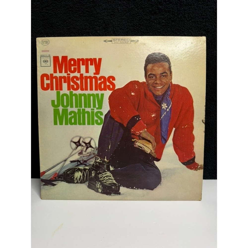 Johnny Mathis Merry Christmas Vinyl LP Columbia CS 8021 Stereo Percy Faith 1958